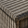 close up image on rattan material of outdoor storage box