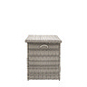 side on image cut out on white background of rattan outdoor storage box