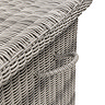 close up image of side handle on rattan storage box