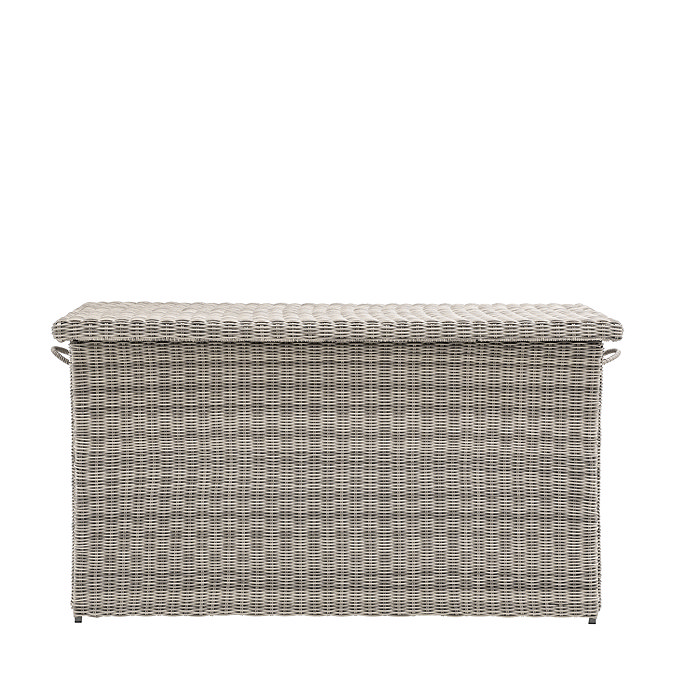 image cut out on white background of rattan storage box