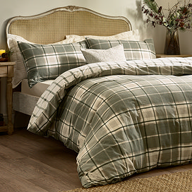 Braemar Cotton Check Green Duvet