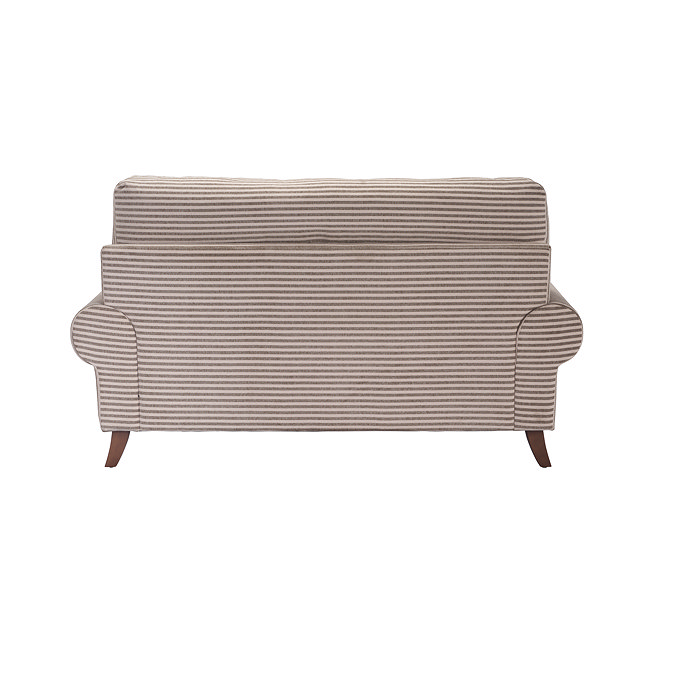 back cut out image of grey stripe 2 seat sofa