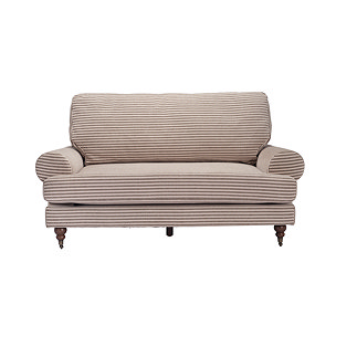 cut out of grey striped 2 seat sofa