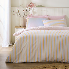 Brighton Stripe Bow Trim Duvet Cover Set - Pastel main image