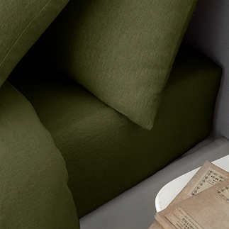 Brushed Cotton Fitted Sheet Green