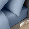 Brushed Cotton Fitted Sheet Lansfield Blue