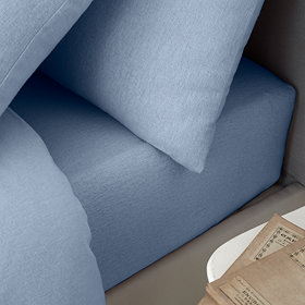 Brushed Cotton Fitted Sheet Lansfield Blue