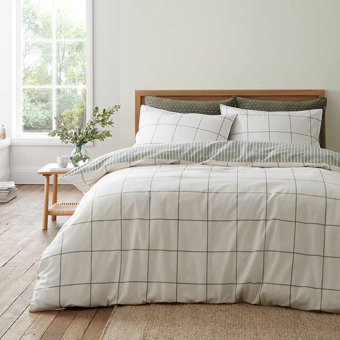 Brushed Regal Check Green Duvet Cover image