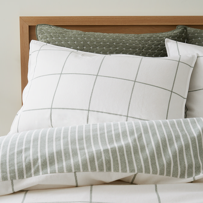 Brushed Regal Check Green Duvet Cover image