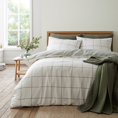 Brushed Regal Check Green Duvet Cover image