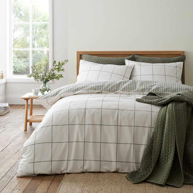 Brushed Regal Check Green Duvet Cover image