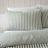 Brushed Stripe Duvet Green Pillow