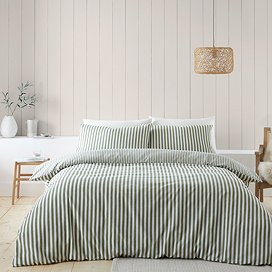 Brushed Stripe Duvet Green