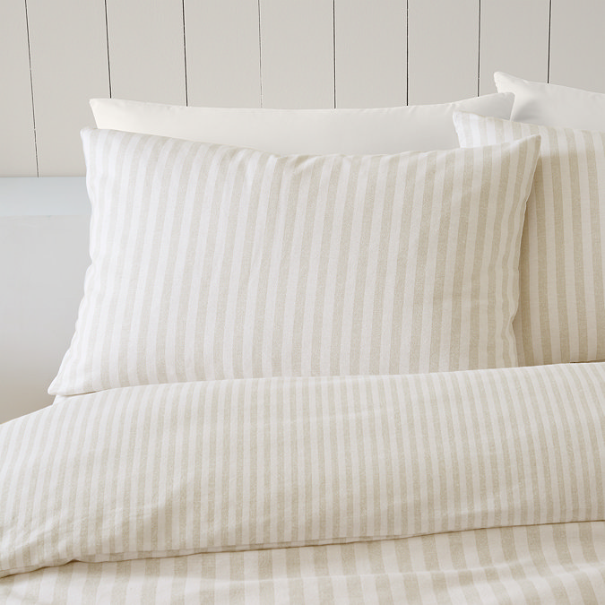 Brushed Stripe Natural Pillows