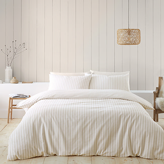 Brushed Stripe Duvet Set Natural