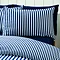 Brushed Cotton Stripe Duvet Set Navy Pillows