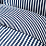 Brushed Cotton Stripe Duvet Navy Close Up
