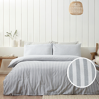 Brushed Cotton Stripe Silver PL Image