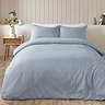 brushed cotton stripe blue duvet set