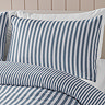 brushed cotton stripe blue duvet set