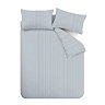brushed cotton stripe blue duvet set