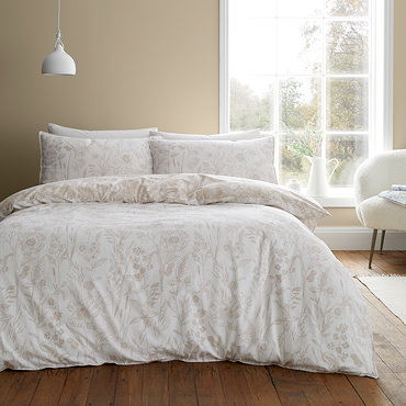 Brushed Floral Toile Natural Pillowcase
