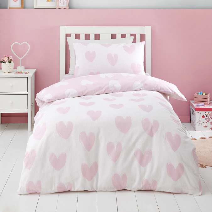 Brushed Hearts Duvet Cover Set on bed image 2