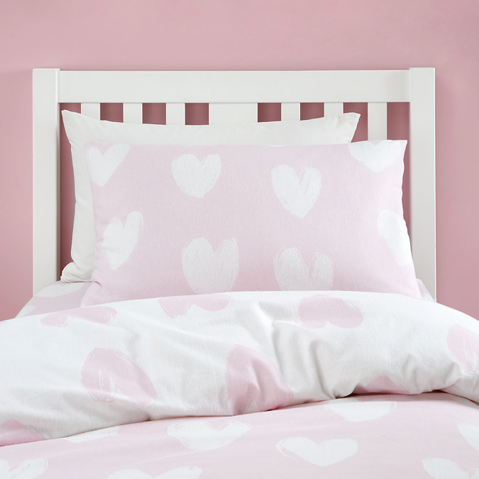 Brushed Hearts Duvet Cover Set on bed image 3