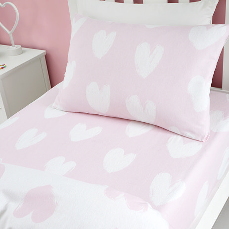 brushed hearts fitted sheet image 1