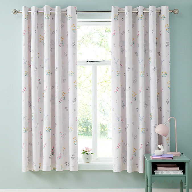 Bunny tails and ditsy flowers curtains image
