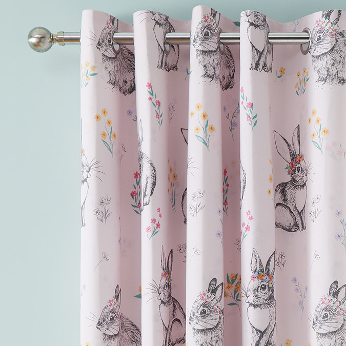 Bunny tails and ditsy flowers curtains image