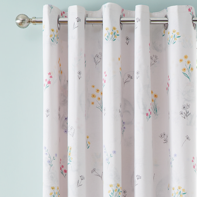 Bunny tails and ditsy flowers curtains image