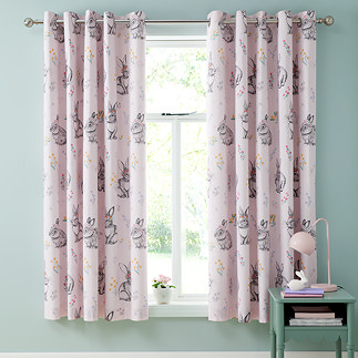 Bunny tails and ditsy flowers curtains image