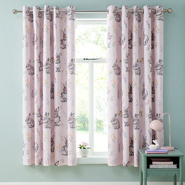 Bunny tails and ditsy flowers curtains image