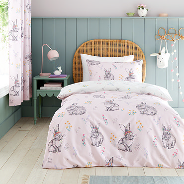 bunny tails duvet cover set on bed image 2