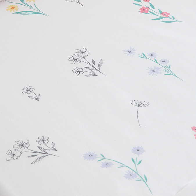 Bunny tails and ditsy flowers fitted sheet image