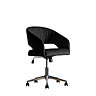 cut out of black velvet swivel chair