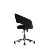 side on cut out image of black velvet swivel chair with silver base