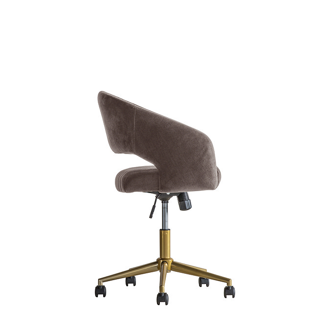 side on cut out image of warm grey swivel chair