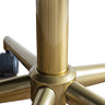 close up image of gold base of office swivel chair
