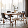 image of extendable solid oak dining table, unextended version