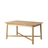 image of oak dining table, cut out on white background