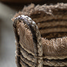 Callie set of 3 fringed woven stripe baskets brown