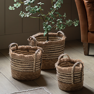 Callie set of 3 fringed woven stripes