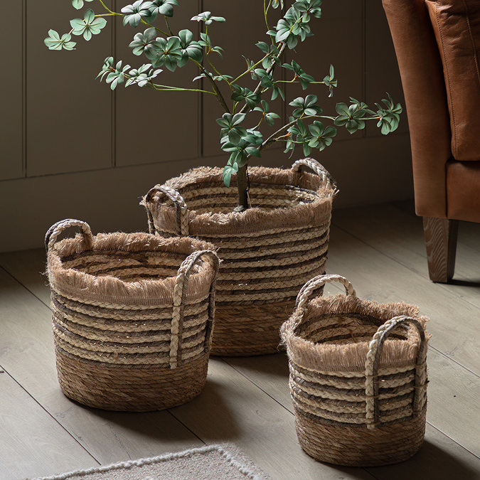 Callie set of 3 fringed woven stripes
