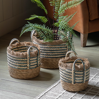 Callie Woven Stripe storage baskets