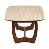 side on cut out image of stone coffee table with walnut base