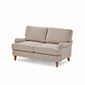 angled cut out image of 2 seater mink coloured sofa