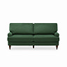 front on cut out image of forest green 3 seater sofa with warm wood legs