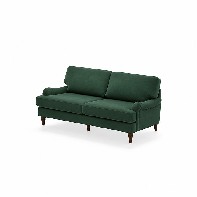 angled cut out image of 3 seater sofa with warm wood legs